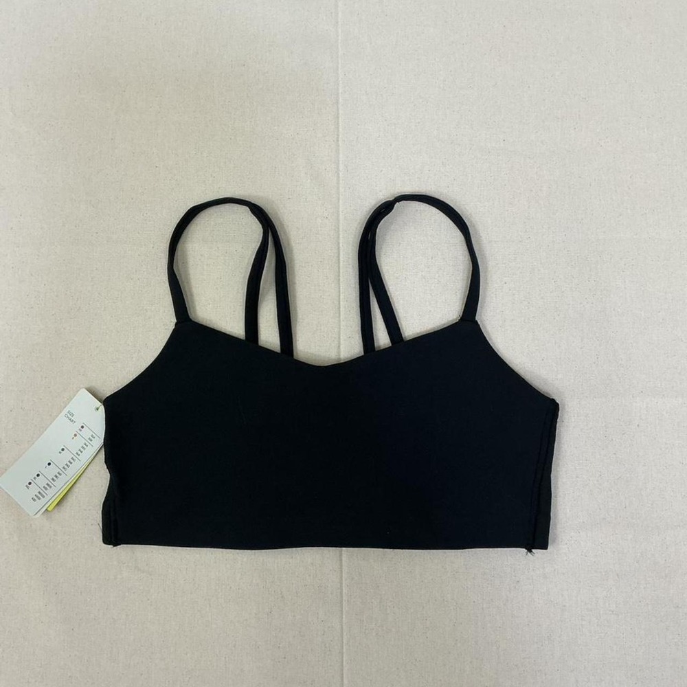 Black strappy sports bra / workout top